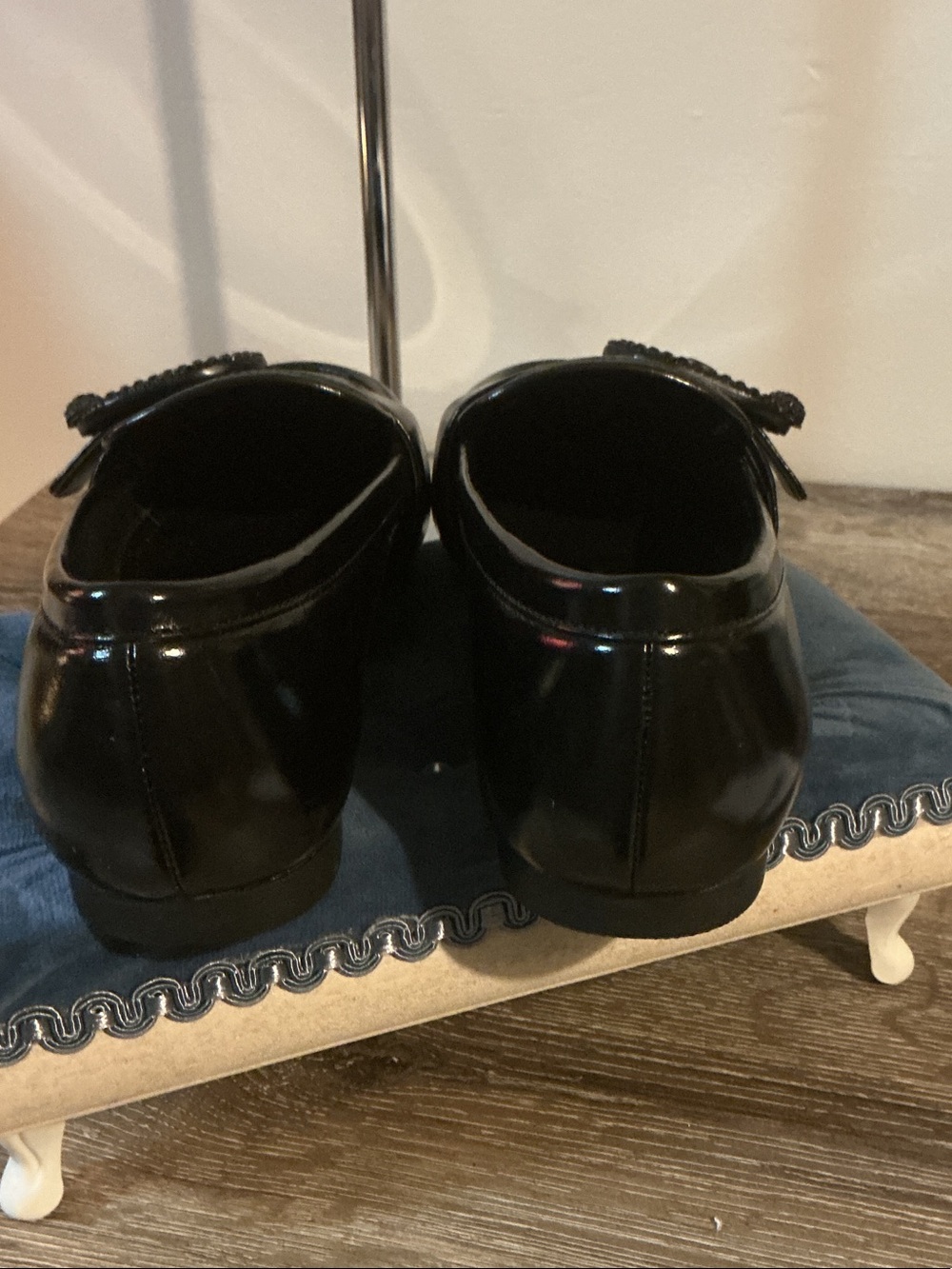 Kurt Geiger Mayfair Loafers Black Patent Leather Crystal Embellished Eagle Sz 36 - Picture 10 of 10